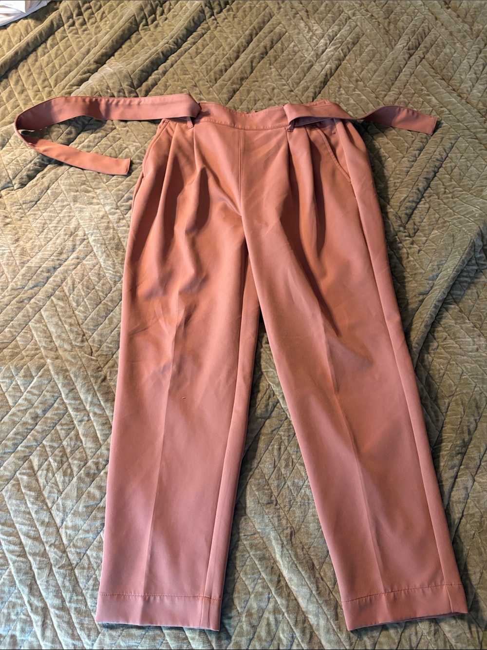 LOFT Rose Mauve Paperbag Waist Trousers